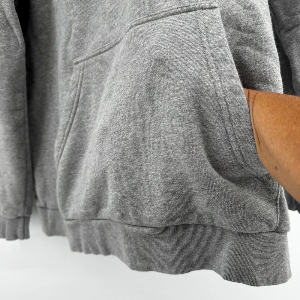 Adidas Originals Trefoil Hoodie Mens Large Gray Pullover Sweatshirt Heavy Thick